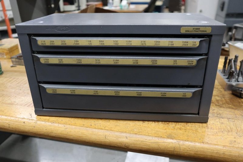 Huot Fractional Drill Index 3 Drawer with Contents- Auction Item