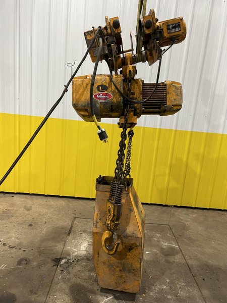10,000 LB (5 TON) HARRINGTON MOTORIZED CHAIN HOIST W/ POWER TROLLEY: STOCK #19954