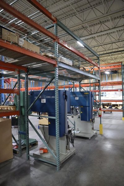 Pallet Racking (2) Back-to-Back Bays: (6) 12'H x 42" Uprights, Teardrop Style, (7) 9' Shelves, (4) 134" Shelves, Wire Decking - NO CONTENTS- Auction Item