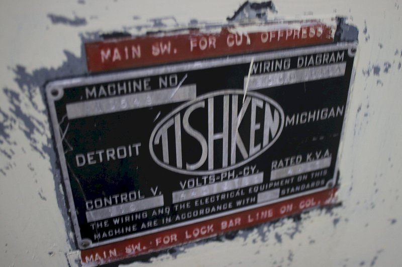 18 TON TISHKEN HIGH SPEED CUTOFF PRESS: STOCK #75075