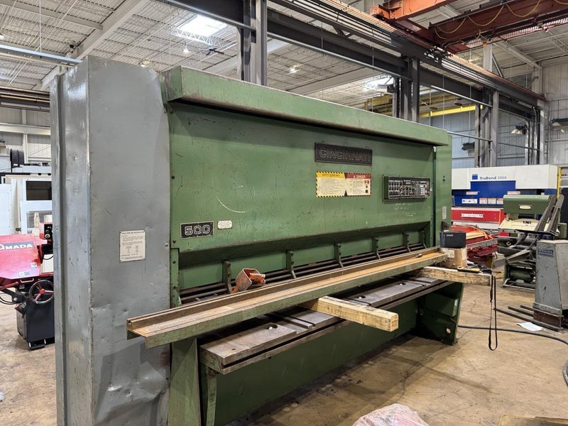 1/2″ x 10′ Cincinnati Model 500HS-10 Hydraulic Power Squaring Shear, 1990
