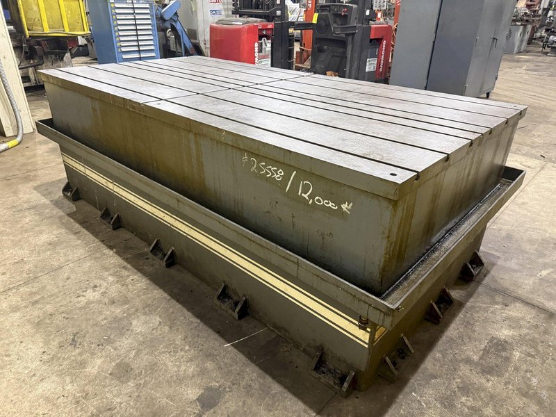 60" X 120" T-SLOTTED LAYOUT TABLE / FLOOR PLATE WITH COOLANT TROUGHS: YOBRO #25558