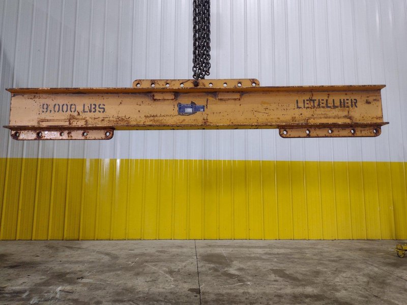 9,000 LBS X 8' LETELLIER CRANE SPREADER BAR LIFTING BEAM: STOCK #22641