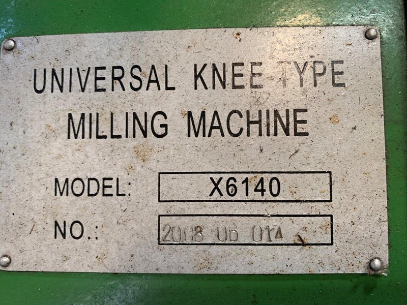 USED, VANGUARD MODEL X6140 UNIVERSAL KNEE TYPE HORIZONTAL MILLING MACHINE