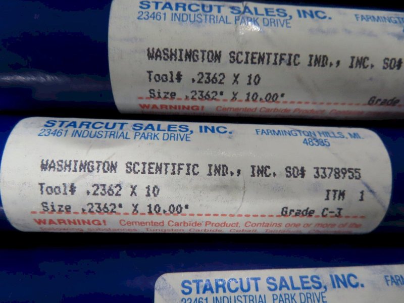 Starcut .2362 x 10" OAL Carbide Tipped Gun Drill- Auction Item