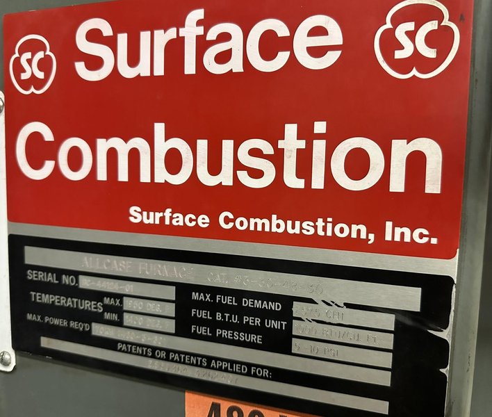 1950 DEGREE SURFACE COMBUSTION ALLCASE 3-30-48-30 GAS FIRED FURNACE: STOCK #20710