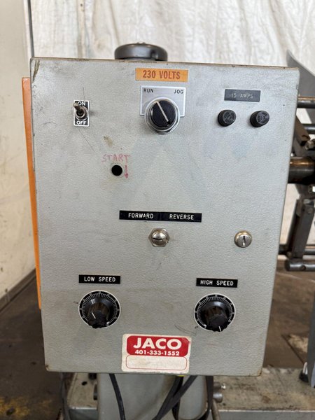 2,000 LB X 16&quot; JACO POWERED UNCOILER. STOCK # 0886425