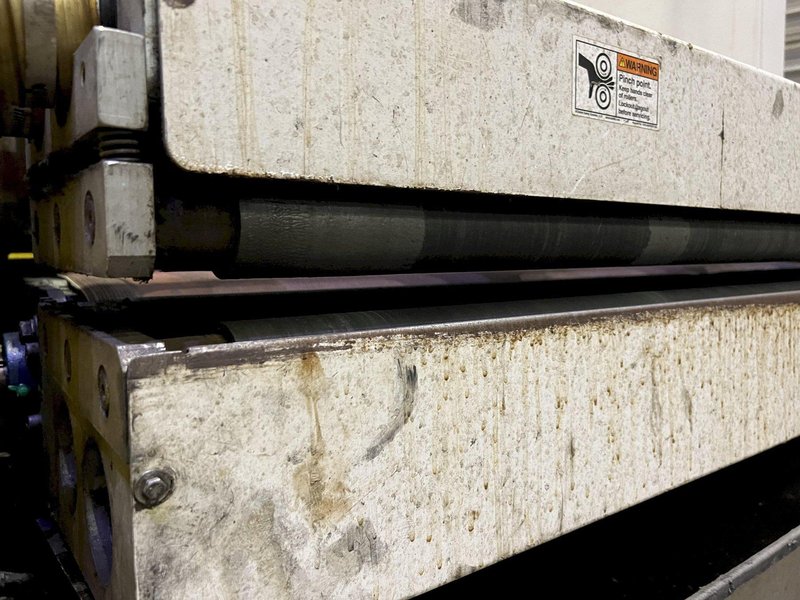63&quot; MIDWEST AUTOMATION MODEL #N3-6375 3 HEAD WET TYPE BELT DEBURRING GRINDER MACHINE: STOCK 18225