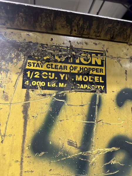 1/2 CU. YARD x 4,000 LBS CAPACITY APEX SELF DUMPING BIN HOPPER: STOCK #21808