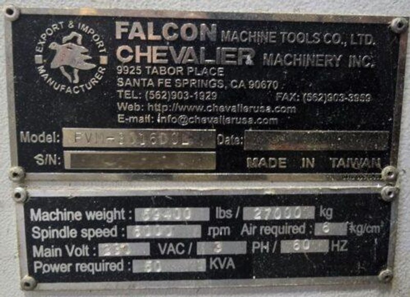 Chevalier FVM-3016DCL CNC Bridge Mill – 2015