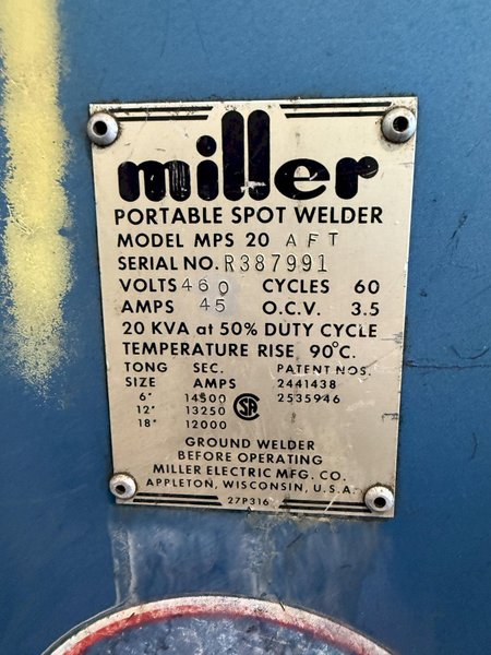 20 KVA Miller Resistance Spot Welder