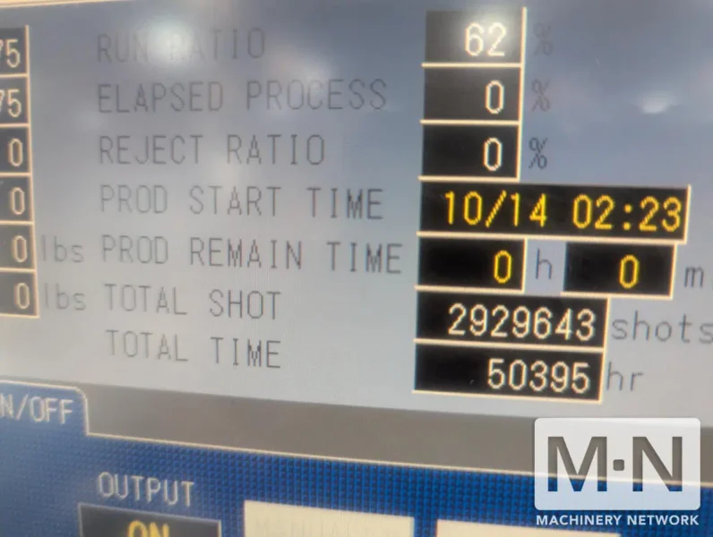 200 TON 15 OZ TOSHIBA MODEL EC200SXV50-8B ELECTRIC INJECTION MOLDING MACHINE MFG 2010