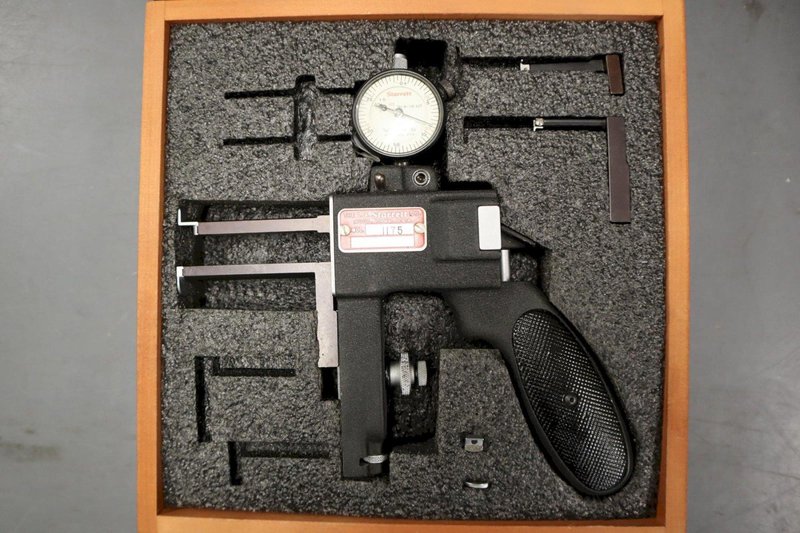 Starrett 1175 Dial Indicator Groove Gage, .375-6" Range, .0005" Graduation, In Wood Case- Auction Item