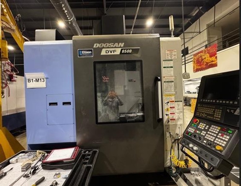 Doosan DVF 6500 5 Axis VMC, 2020 – Chip Blaster, Renishaw RMP600