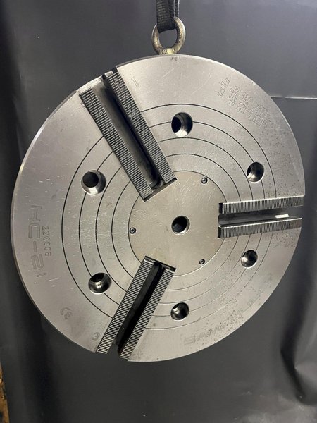 Samchully HC-21 Used 21" Closed-Center 3-Jaw VTL Power Chuck For Sale