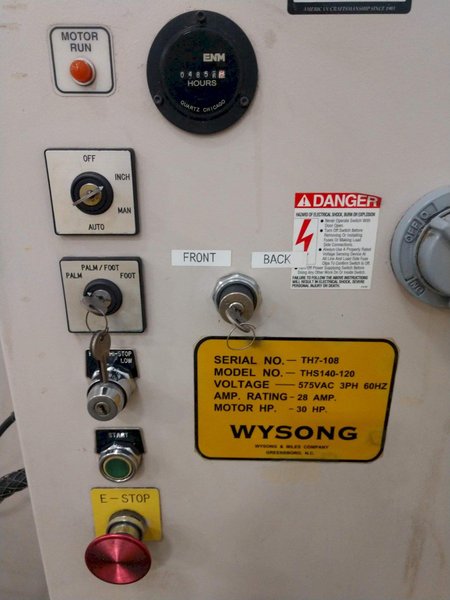 140 TON X 10' WYSONG MODEL #THS140-120 "HIGH SPEED" HYDRAULIC PRESS BRAKE: STOCK #13918