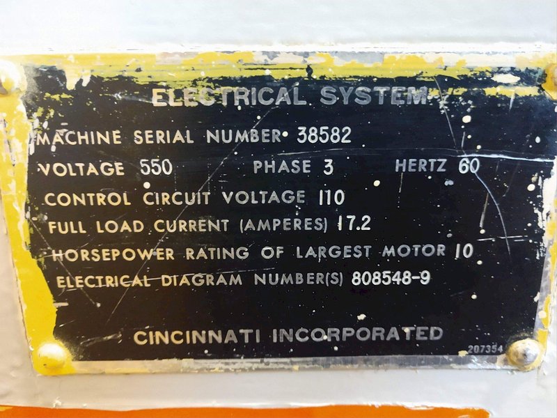 6&#039; X 10 GA CINCINNATI MODEL 1006-R POWER SQUARING SHEAR: STOCK #10613