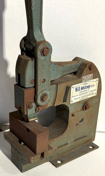 10 Ton W.A. Whitney Manual Punch No. 91, Bench Model