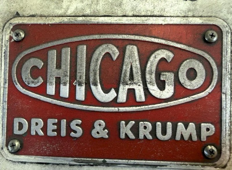 8' X 12GA CHICAGO DREIS &amp; KRUMP HBPU812-6 HYDRAULIC BOX-N-PAN FINGER BRAKE. STOCK # 0980126