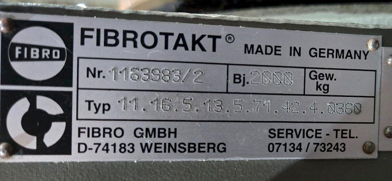FIBROTAKT 1163983/2 ROTARY INDEXERS USED