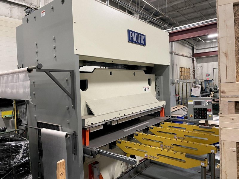 300 TON PACIFIC MODEL #300-OBL-10/60 STRAIGHT SIDE HYDRAULIC PRESS, 12" STROKE: STOCK #16352