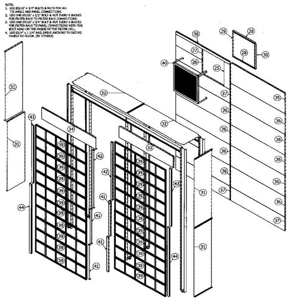 15' x 20' x 14' HIGH GLOBAL FINISHING SOLUTIONS DOWNDRAFT PAINT ROOM WITH 20 TON CRANE: YOBRO #25726