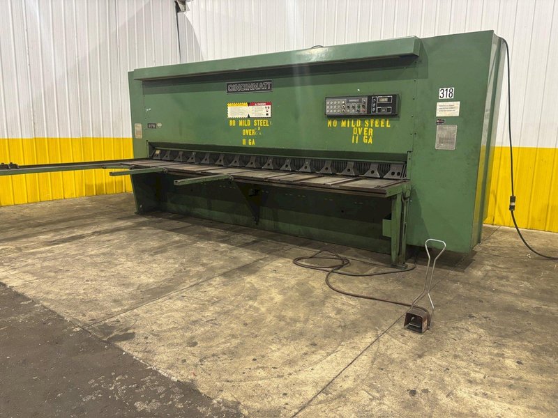 14&#039; X 3/8&quot; CINCINNATI 375 HS POWER SQUARING SHEAR WITH BACK GAUGE; FLOOR STANDING: YOBRO #24238