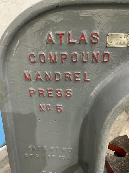 15 TON ATLAS NO. 5 COMPOUND LEVERAGE ARBOR PRESS: STOCK #80791