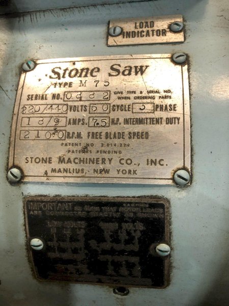 16&quot; STONE MODEL #M75 ABRASIVE COLD SAW: STOCK 13871