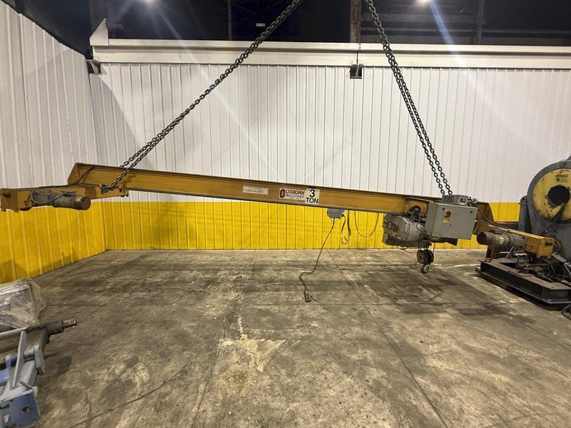 3 TON X 20' X 60' OSBORN SINGLE GIRDER CRANE SYSTEM, FREE STANDING, DETROIT HOIST: YOBRO #24535