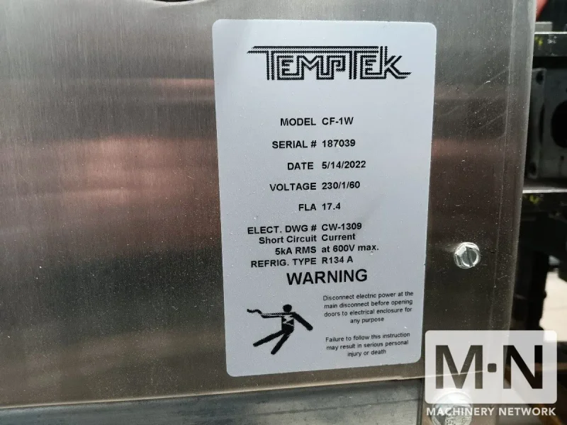 1 TON TEMPTEK MODEL CF-1W WATER COOLED CHILLER MFG 2022 NEVER USED
