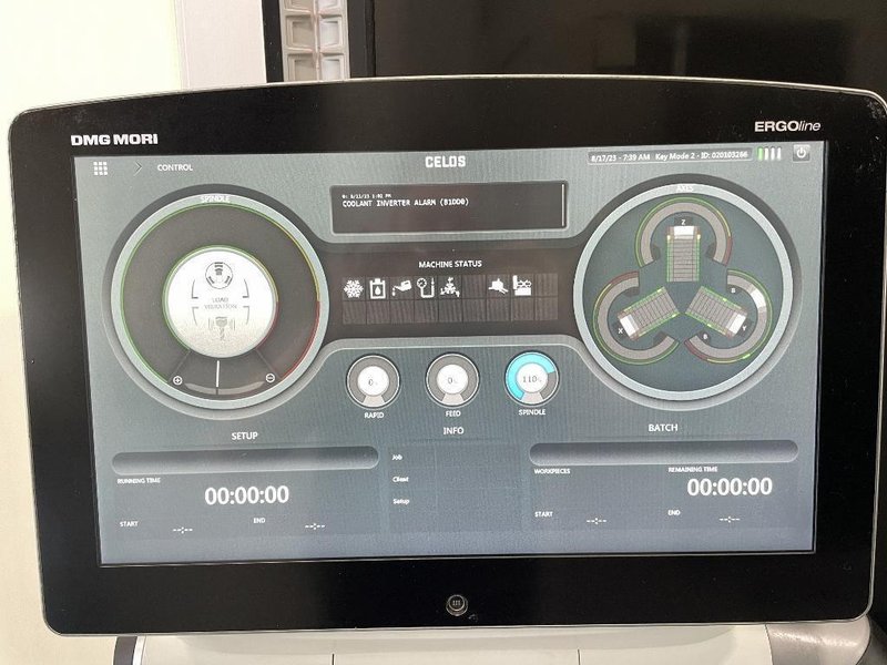 DMG Mori NHX5000 CNC Horizontal Machining Center with Pallet Changer, High Pressure Thru-Spindle Coolant, 60 Station Tool Changer,  15,000 RPM Spindle