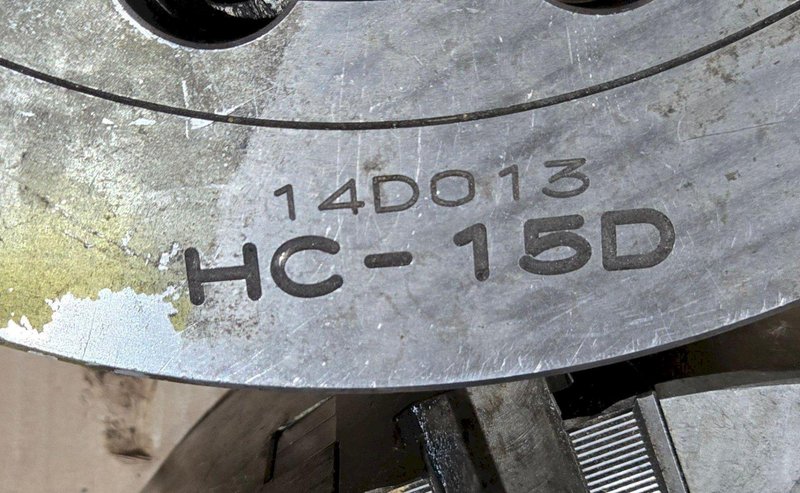 SAMCHULLY HC‑15D 15″ 3‑Jaw Self‑Centering Lathe Chuck USED