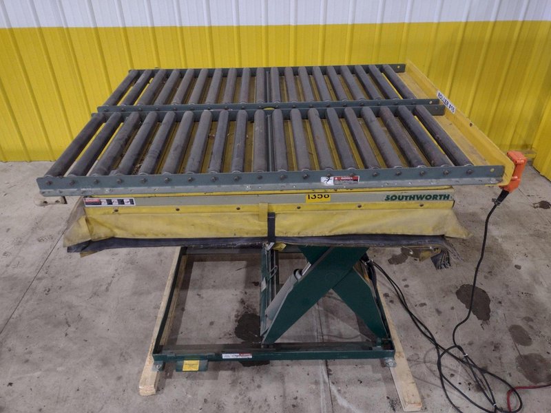 3500 LB X 60" X 48" SOUTHWORTH MODEL #LS4-36 HYDRAULIC SCISSOR LIFT TABLE, 110V SINGLE PHASE: STOCK #20921
