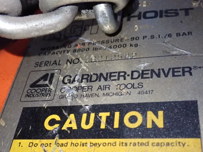 GARDNER DENVER 8800 LBS HOIST