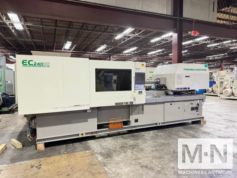 240 TON 9.28 OZ TOSHIBA MODEL EC240NIIV30-6A SILICONE LIM INJECTION MOLDING MACHINE MFG 2007