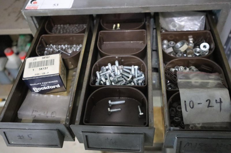 Multi-Bin (12) Storage Cabinet with Fasteners and Hardware- Auction Item