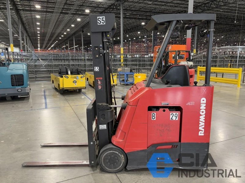 2021 - 3,000 LB. RAYMOND MODEL 415-C30TF STAND-UP ELECTRIC FORKLIFT