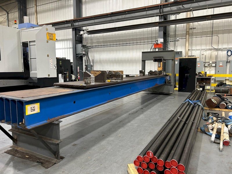 300 TON X 30' POWER TEAM TRAVELING H FRAME HYDRAULIC STRAIGHTENING PRESS: STOCK #20499