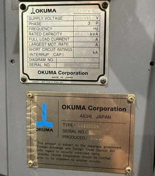 Okuma Space Turn LB3000EX-MYW 800 Multi Axis CNC Turning Center – Lathe
