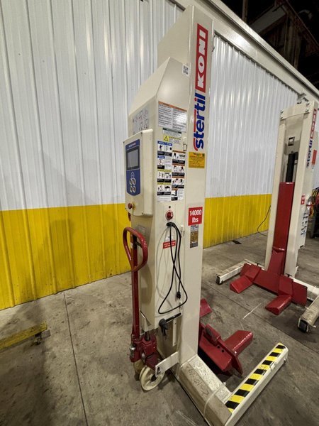 (4) 14,000 LBS STERTIL-KONI ST-1064FWA MODEL #38627535-05  ELECTRIC BATTERY WIRELESS HEAVY DUTY MOBILE COLUMN VEHICLE LIFTS 2019: STOCK #23595
