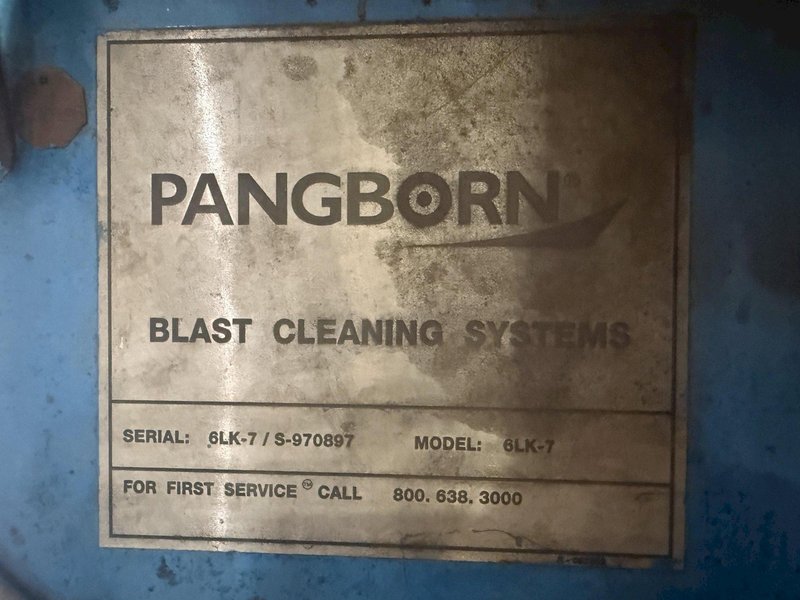 72” TABLE PANGBORN MODEL 6LK-7 ROTOBLAST SHOT BLAST MACHINE: YOBRO #25134