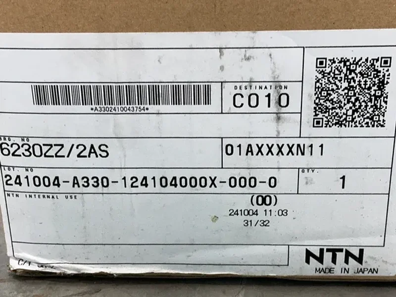 NTN 150x270x45mm DEEP GROOVE BALL BEARING  -  6230ZZ/2AS
