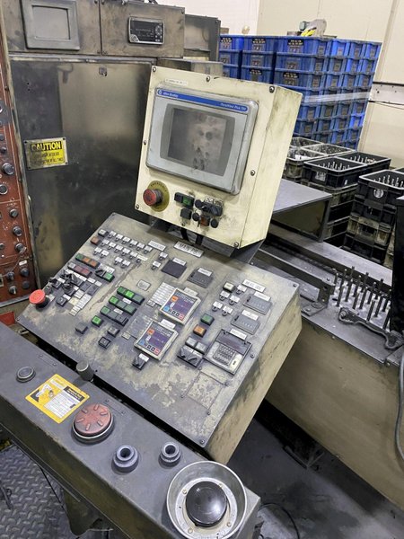 220 Ton AIDA Model CF1-220 Straight Side Link Motion Cold Forging Single Point Press, 11.81&quot; STR, 19.68&quot; SH, 1.18&quot; ADJ, 29.53&quot; LR x 29.53&quot; FB BA, 25-40 SPM Vari