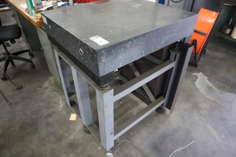 MItutoyo Granite Surface Plate with Stand, 29.5" x 33.5" x 8/25" Granite- Auction Item