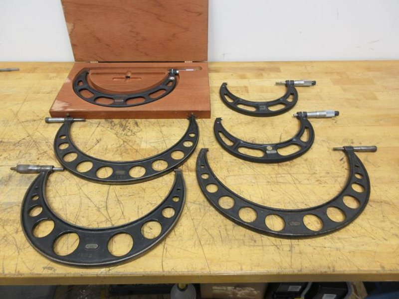 Starrett Large Micrometers (6pcs), 6-7", 7-8", 9-10", 11-12", 12-13"- Auction Item