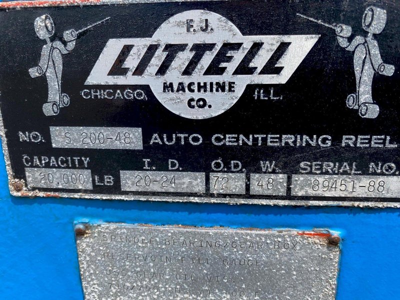 20,000# x 48&quot; Littell Mandrel Uncoiler