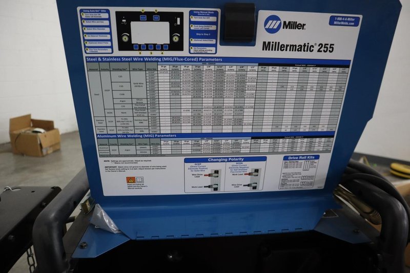 MIller Millermatic 255 MIG Welder with Buil-in Wire Feed Unit, Miller Torch, Cart - Single Phase-New 2021- Auction Item