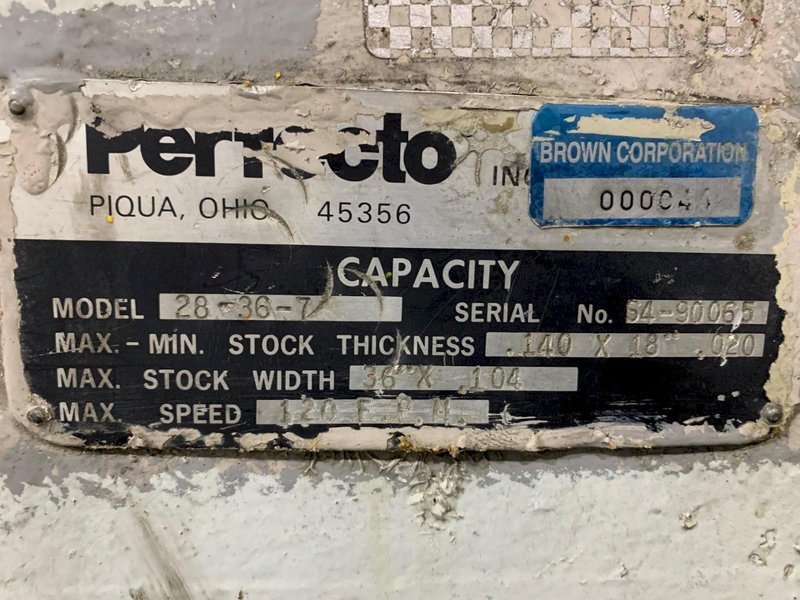 30,000 LBS X 36" PERFECTO COIL FEED LINE, COIL REEL UNCOILER &amp; STRAIGHTENER: YOBRO #24871