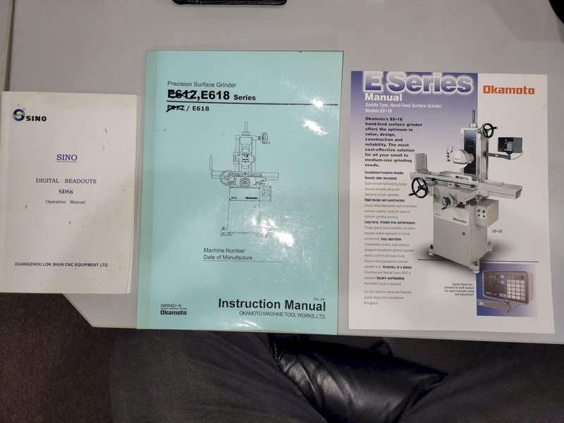 Okamoto 6" X 18" E6-18 Hand Feed Surface Grinder W/D.R.O.